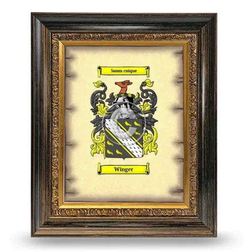 Winger Coat of Arms Framed - Heirloom