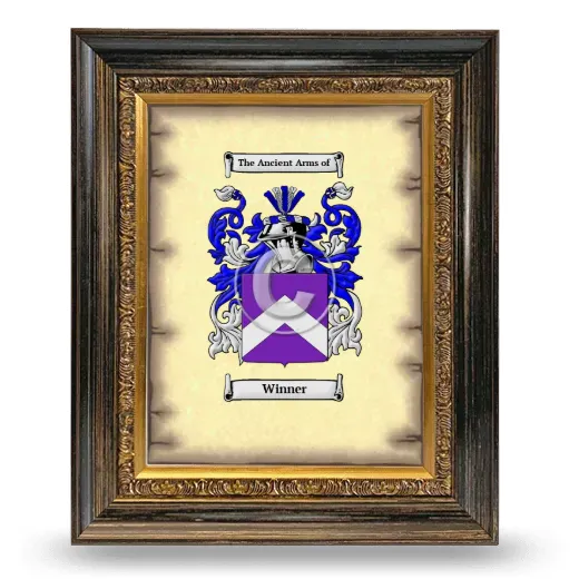 Winner Coat of Arms Framed - Heirloom