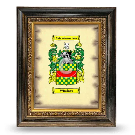 Winthers Coat of Arms Framed - Heirloom