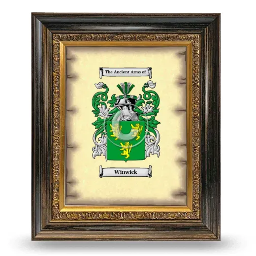 Winwick Coat of Arms Framed - Heirloom