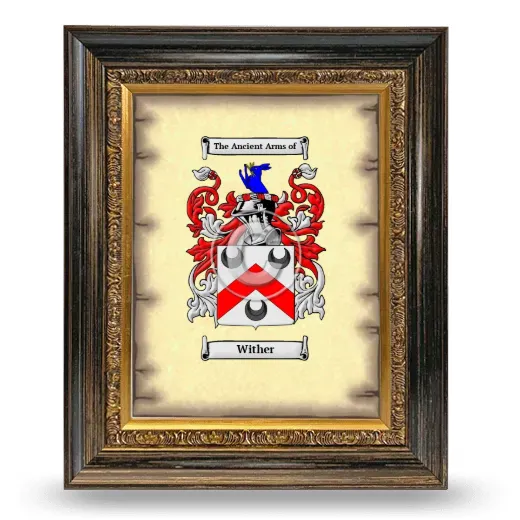 Wither Coat of Arms Framed - Heirloom