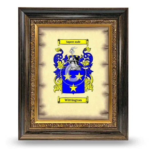 Wittington Coat of Arms Framed - Heirloom