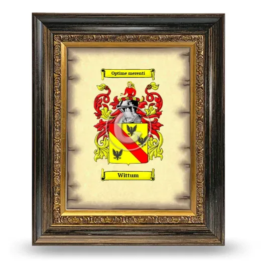 Wittum Coat of Arms Framed - Heirloom