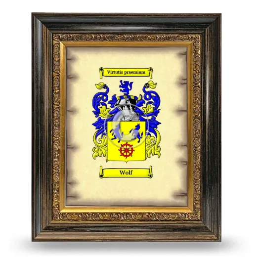 Wolf Coat of Arms Framed - Heirloom