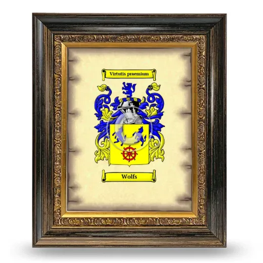 Wolfs Coat of Arms Framed - Heirloom