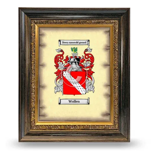 Wollen Coat of Arms Framed - Heirloom