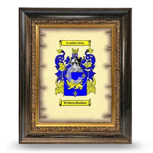 Wolstenhulme Coat of Arms Framed - Heirloom