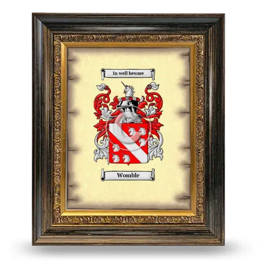 Womble Coat of Arms Framed - Heirloom