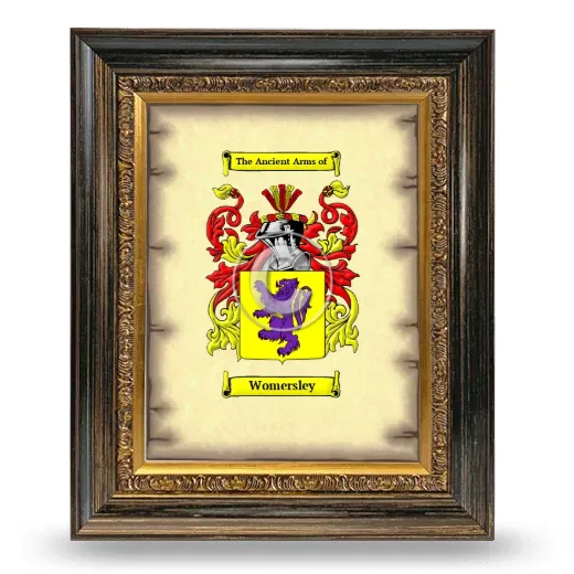 Womersley Coat of Arms Framed - Heirloom