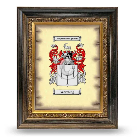 Worthing Coat of Arms Framed - Heirloom