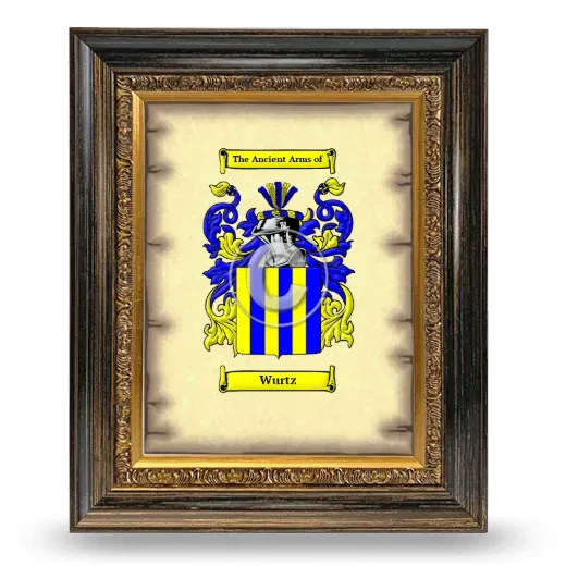 Wurtz Coat of Arms Framed - Heirloom