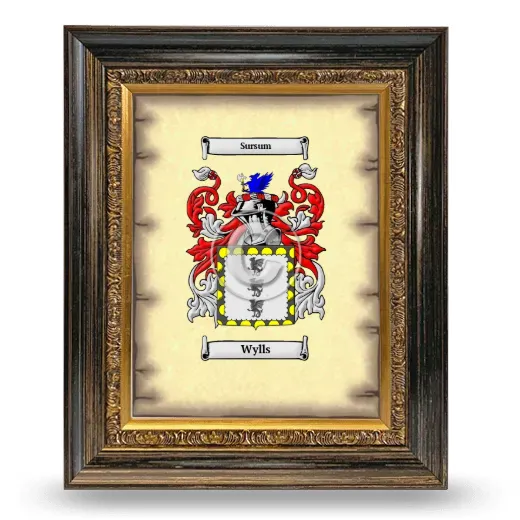 Wylls Coat of Arms Framed - Heirloom