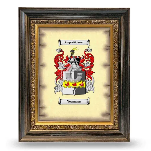 Yeamans Coat of Arms Framed - Heirloom