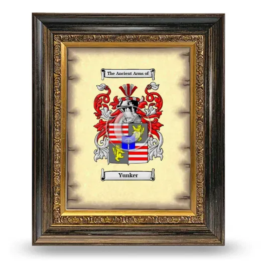 Yunker Coat of Arms Framed - Heirloom