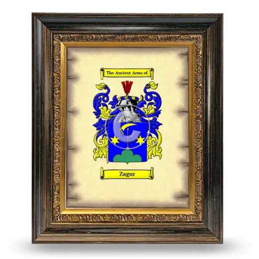 Zagur Coat of Arms Framed - Heirloom