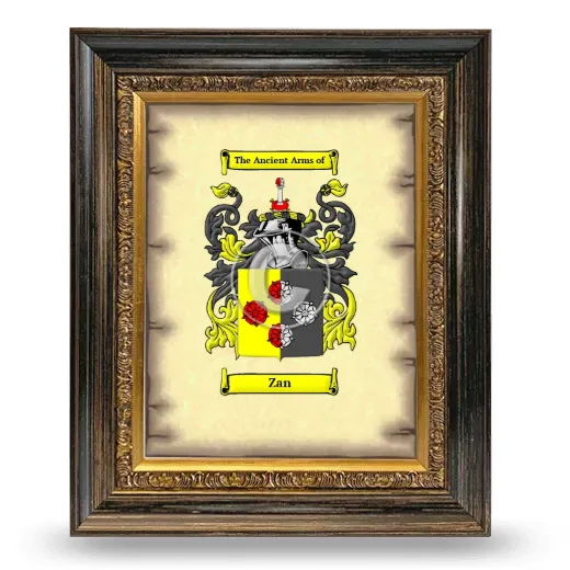 Zan Coat of Arms Framed - Heirloom