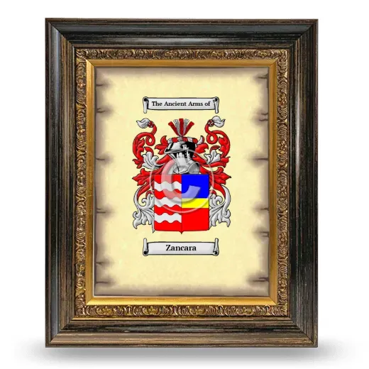 Zancara Coat of Arms Framed - Heirloom