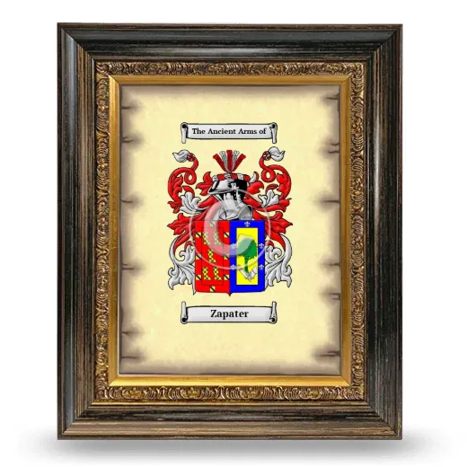 Zapater Coat of Arms Framed - Heirloom