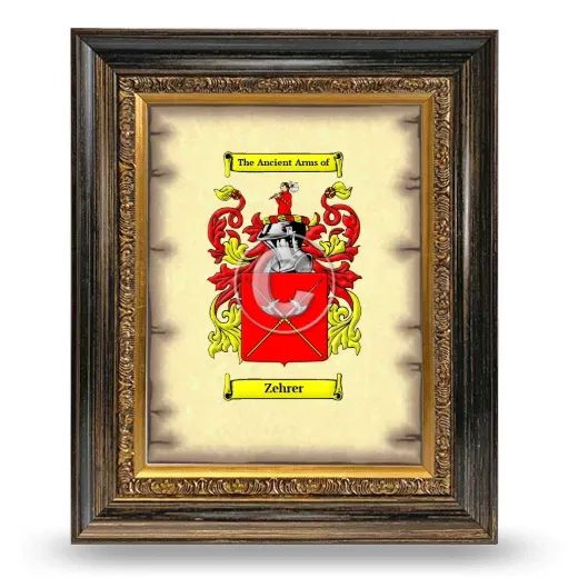 Zehrer Coat of Arms Framed - Heirloom