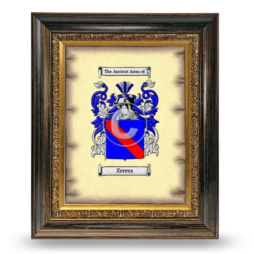 Zeress Coat of Arms Framed - Heirloom