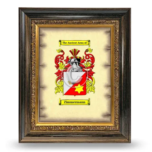 Zimmermann Coat of Arms Framed - Heirloom