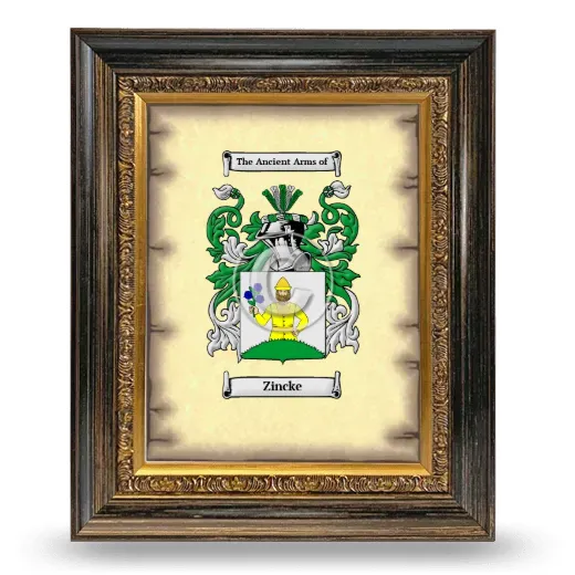 Zincke Coat of Arms Framed - Heirloom