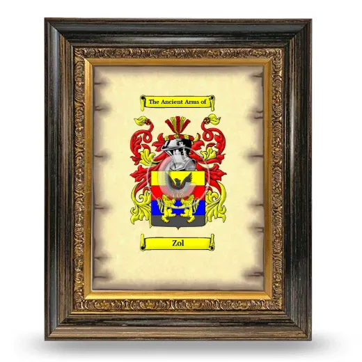 Zol Coat of Arms Framed - Heirloom