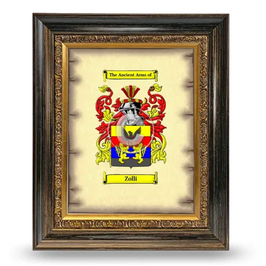 Zolli Coat of Arms Framed - Heirloom
