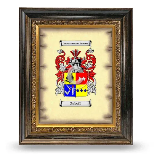 Zuboff Coat of Arms Framed - Heirloom