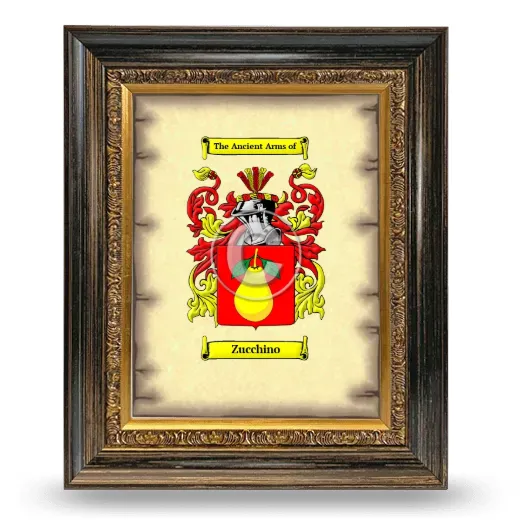 Zucchino Coat of Arms Framed - Heirloom