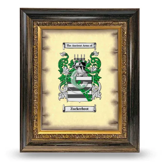 Zuckerbrot Coat of Arms Framed - Heirloom