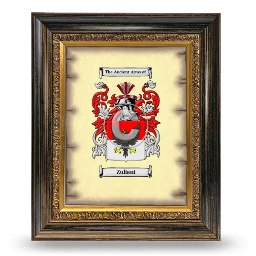 Zuliani Coat of Arms Framed - Heirloom