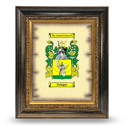 Zwinger Coat of Arms Framed - Heirloom