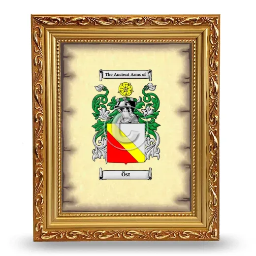 Öst Coat of Arms Framed - Gold