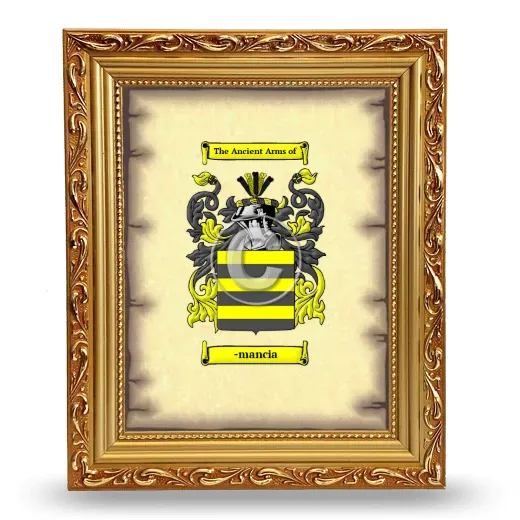 -mancia Coat of Arms Framed - Gold
