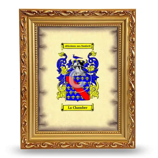 La Chambre Coat of Arms Framed - Gold