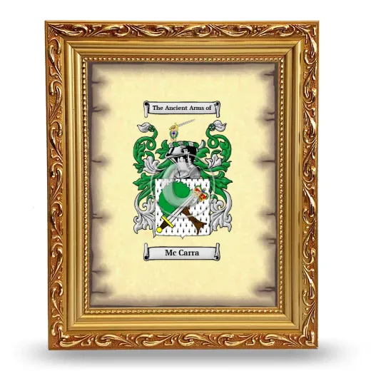 Mc Carra Coat of Arms Framed - Gold