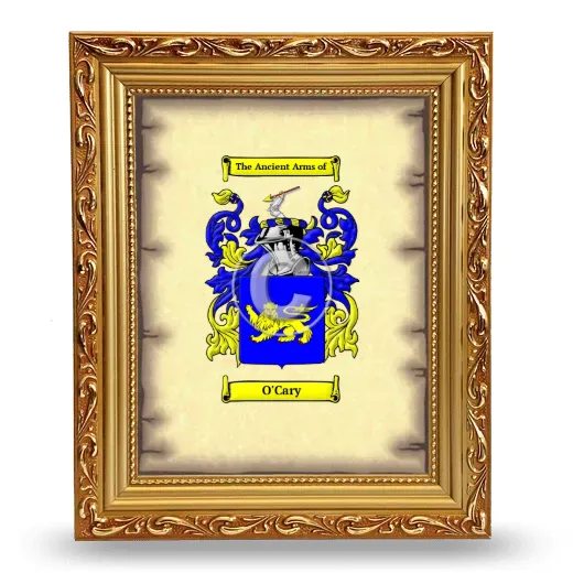 O'Cary Coat of Arms Framed - Gold