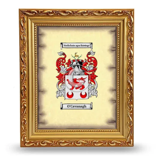O'Cavanagh Coat of Arms Framed - Gold