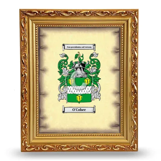 O'Cohee Coat of Arms Framed - Gold