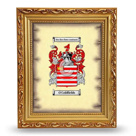 O'Coldfields Coat of Arms Framed - Gold