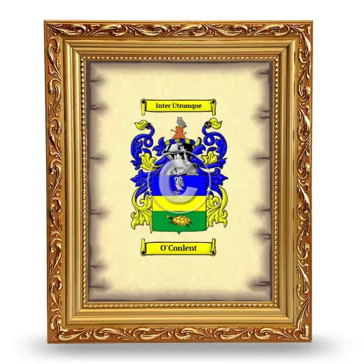 O'Conlent Coat of Arms Framed - Gold