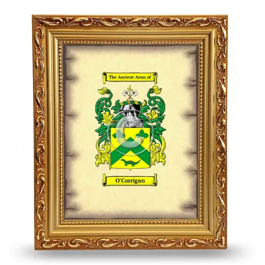 O'Corrigan Coat of Arms Framed - Gold