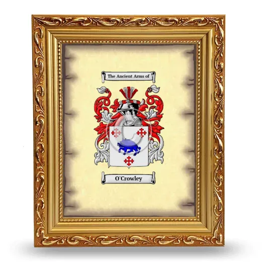 O'Crowley Coat of Arms Framed - Gold