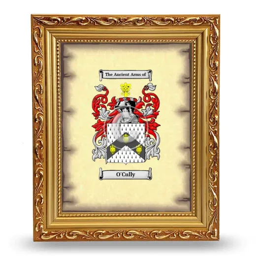 O'Cully Coat of Arms Framed - Gold