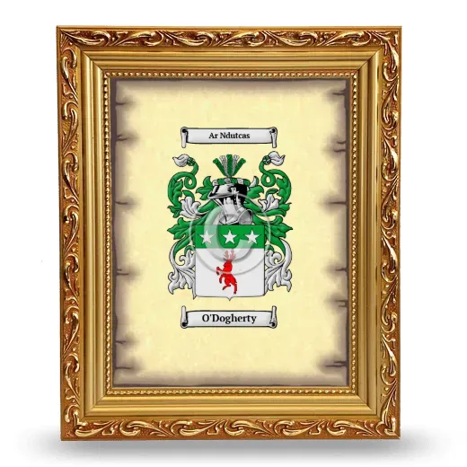 O'Dogherty Coat of Arms Framed - Gold