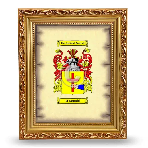 O'Donald Coat of Arms Framed - Gold