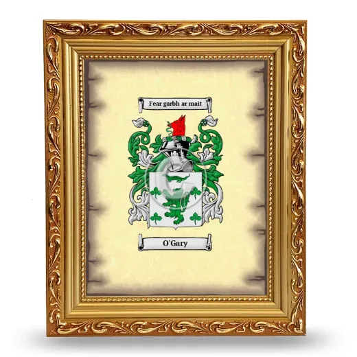 O'Gary Coat of Arms Framed - Gold