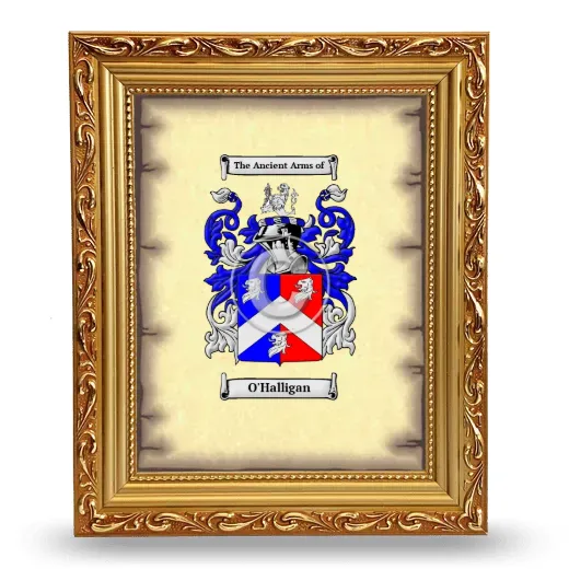 O'Halligan Coat of Arms Framed - Gold