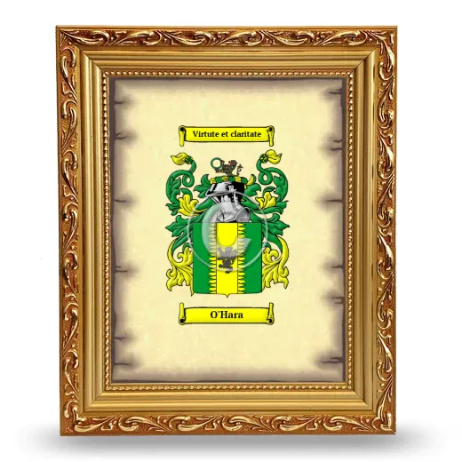 O'Hara Coat of Arms Framed - Gold